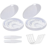 Prothèse Dentaire en Silicone Recouvrement Plastique pour Blanchir les Dents Fausses du Haut et du Bas, Coque de Dents à Cliquet Véners Dentaires