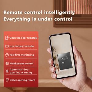 मनी होटल इलेक्ट्रॉनिक फिंगरप्रिंट लॉक सुरक्षित बॉक्स घर में चोरी के एंटी-चोरी ठोस स्टील होटल सुरक्षित बॉक्स - Product Image 4