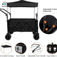 Chariot de camping d'extérieur grande capacité, durable, 300 LBS, pliable, épaissi, pour pique-nique, plage, courses, usage intensif