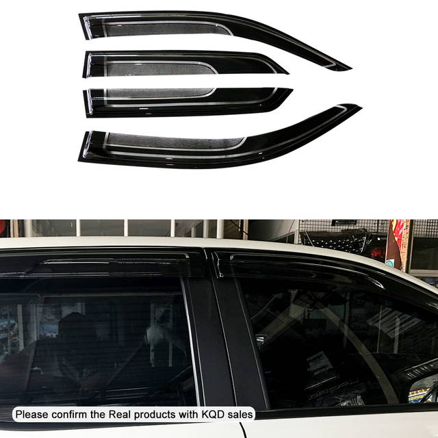 KQD Brand Car Door Rain Guard Side Windows Sun Visor Wind Deflector for Ford Fortuner 2015