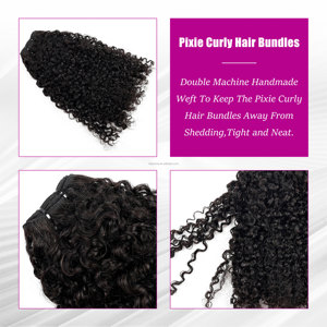 Anna 100g PIXIE Curl siêu đôi rút ra bó tóc Trinh Nữ Brazil lớp biểu bì phù hợp tóc pissy xoăn tóc con người sợi ngang - Product Image 5