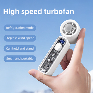 Nouveau ventilateur portable 2026 à vitesse variable (1-100) avec affichage numérique intelligent, corps transparent, refroidissement par glace, batterie 2000 mAh, pour extérieur et voiture - Product Image 2