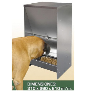 JH-Mech 25 Lbs Grande Capacité Mangeoire Extérieure pour Animaux de Compagnie Mangeoire par Gravité <span class=keywords><strong>Distributeur</strong></span> <span class=keywords><strong>Automatique</strong></span> Galvanisé de Nourriture pour Chien - Product Image 3