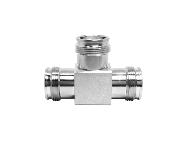 High Frequency 4.3/10 3-Female WSARK Full Brass Mini Din Low Loss Coaxial Adapter