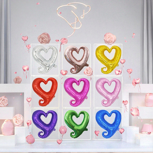 Ballon en aluminium BLN en forme de cœur creux de 18 pouces pour les fêtes d'anniversaire, de mariage, de la Saint-Valentin, de Noël, du Nouvel An, décoration - Product Image 1