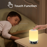 Actieve draagbare draadloze speaker wekker bedlamp met RGB LED verlichting voor buitengebruik & MP3-speler (plastic)