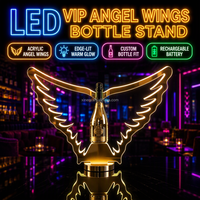 Support à bouteilles LED personnalisé en acrylique en forme d'ailes d'ange pour discothèque, bar, lounge, présentoir de service VIP