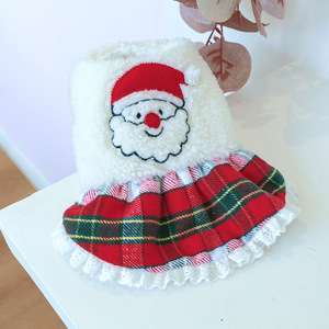 Vêtements <span class=keywords><strong>pour</strong></span> chiens et chats en gros en usine-Robe d'hiver en coton épaissie et doublée de polaire, Halloween et Noël Père Noël - Product Image 1