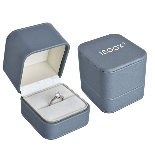 Wholesale Custom Logo Gift Ring Packaging Luxury Leather Led Jewelry Box
