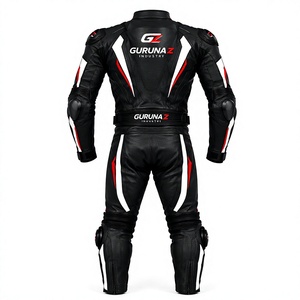 Traje de Motociclismo de Cuero para Hombre, 500g, Impresión Digital, Manga Larga, Azul, Blanco y Amarillo, Transpirable, Protección con Armadura CE - Product Image 3