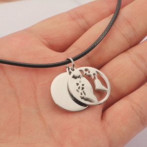 Collier circulaire géométrique avec <span class=keywords><strong>carte</strong></span> du <span class=keywords><strong>monde</strong></span> ajourée, chaîne de clavicule, bijoux pour hommes et femmes - Product Image 4