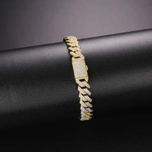 สร้อยข้อมือชุบทอง14K ใส่ได้ทั้งชายและหญิงทำจากทองเหลืองเพทายแฟชั่นยอดนิยมทันสมัยหรูหราชุบทอง - Product Image 2