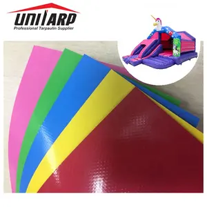 Colorful REACH Standard 550gsm 610gsm PVC Coated Tarpaulin For Inflatable Castles
