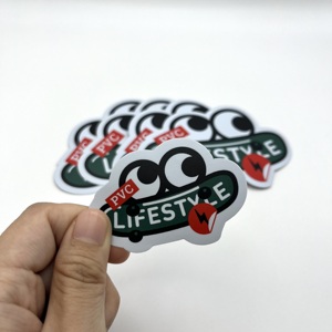 Custom Premium UV Coated PVC Die Cut Logo Industrial Craft Glasses Waterproof Visibility Premium Packaging <b>Stickers</b> - Product Image 1