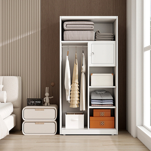 <span class=keywords><strong>Armadio</strong></span> in Metallo per Vestiti, Ideale per Appartamenti, Chiudibile a Chiave, Smontabile, in Acciaio, per Camera da Letto Femminile, con Porta Scorrevole Verniciata e Specchio - Product Image 3