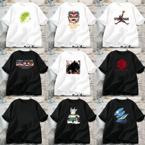 T-shirts personnalisés pour hommes, imprimés, graphiques tendance, 200 g/m², pur coton, coupe ample, décontractés, logo personnalisé, <span class=keywords><strong>prix</strong></span> usine bas, en stock - Product Image 1