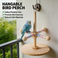 Perchoir Rotatif Éolienne CT pour Perroquet – Jouet Écologique en Bois Durable pour Cage à Oiseaux, Stimule la Stimulation Mentale, l'Interaction et la Mastication du Bec