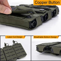 IDOGEAR Pochette triple pour chargeurs 556 en nylon 500D MOLLE, vert Ranger tactique, 23x11x2cm, découpe laser, pour chargeurs 5.56mm, option logo personnalisé