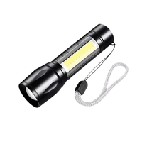 Lampe torche tactique LED COB portable 10W 1000 lumens, mini, rechargeable par USB, en alliage d'aluminium, camping, IP55, EDC