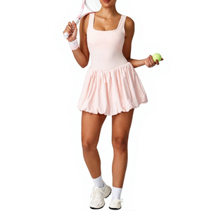 Nouvelle arrivée, robe de tennis mini à séchage rapide, col carré, jupe bouffante, robe de sport athlétique pour femmes - Product Image 3