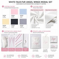 Survêtement OEM pour femme, veste courte zippée à capuche en fausse fourrure, legging évasé à ailes d'ange scintillantes au dos, style Y2K, logo personnalisé