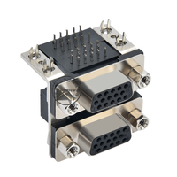 Connecteur D-Sub industriel à 90 degrés, broche mâle incurvée, port série RS232, DR9T, 9 contacts en cuivre, noir, pour équipement industriel