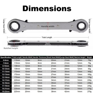 Double-Head Metric <strong>Ratchet</strong> <strong>Wrench</strong> Dual-Directional <strong>Quick</strong> Ring Spanner Chrome Vanadium Steel Labor-Saving Dual-Use Plum <strong>Wrench</strong> - Product Image 6