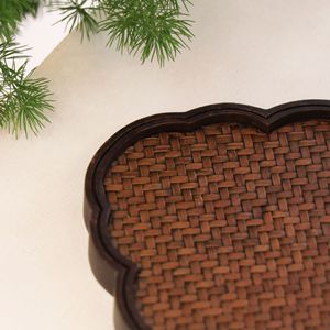 Bamboo <b>Tea</b> <b>Tray</b> Set Woven Mat Dry Brewing Stand For <b>Tea</b> Ceremony New Chinese Style Eco Friendly Coffee <b>Tea</b> Tools - Product Image 3