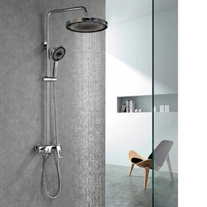 <b>Shower</b> Head Set Round Top Spray Rain Infused Pressurization Dual <b>Control</b> Cooling Heating Corrosion Prevention Bathroom Hardware - Product Image 1