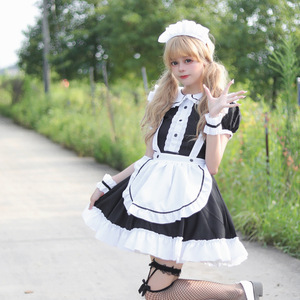 Japanese Style Anime Inspired Maid Outfit Black Polyester Cosplay Costume For Role Playing Drama Games - Product Image 1