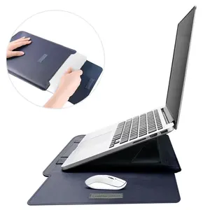 Capa de couro para laptop, bolsa de mão para laptop 11 polegadas, capa para laptop
