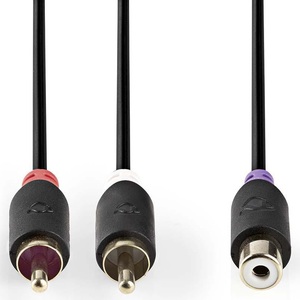 Cable de audio estéreo chapado en oro de 2x RCA macho a RCA hembra de 20 cm - Product Image 2