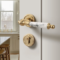 Serrure de porte magnétique de style français moderne BAGB avec poignée en marbre, serrure à levier en alliage de zinc pour chambre à coucher et portes intérieures