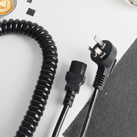 Cable de Alimentación Enrollado de 3 Puntas, Cobre Puro, Estándar Nacional, 3 Núcleos, 0.75mm² con Enchufe, Cable de Alimentación Retráctil