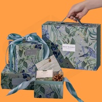 Boîte d'emballage en carton rigide magnétique dorée personnalisable, plateau en papier laminé pour chocolats, bonbons, dattes, coffrets cadeaux alimentaires
