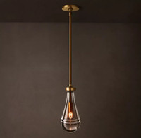 Lampe suspendue moderne d'intérieur à tête unique, abat-jour en cristal rond, finition métallique dorée, hauteur réglable, lampe de chevet pour chambre à coucher