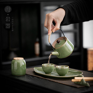 Creative Ceramic Kettle <b>Tea</b> <b>Set</b> For Two With Tray And <b>Cups</b> Lead Free Dehua Pottery Kung Fu <b>Tea</b> Service Afternoon <b>Tea</b> Gift - Product Image 1