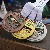 Médaille en alliage de zinc moulée sous pression de haute qualité, plaquée or, argent, cuivre, avec logo et lettres, design personnalisé avec ruban