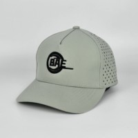 Casquette de golf légère à 5 panneaux avec trous de ventilation, fabriquée sur mesure par le fabricant, en maille, ajustée, avec visière sandwich, confortable pour le jeu
