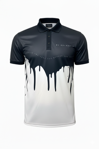 Chemise noire slim fit pour homme avec impression par sublimation, séchage rapide, fabriquée en micro-polyester 145-150 g/m² de haute qualité - Product Image 3