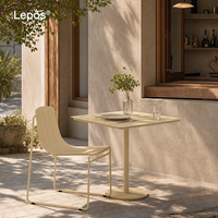 Ensemble de mobilier de bistrot extérieur en aluminium thermolaqué, résistant à la rouille et aux UV, simple et élégant, pour terrasse, café, patio, table et chaises