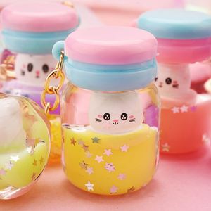 Popular Items Cute Cat Liquid Key Chain <b>Floating</b> Quicksand Keychain Drifting Bottle Pendant - Product Image 6