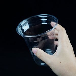 14oz(98mm) Disposable clear Plastic PET <b>Cold</b> Drinking Juice Milkshake PET <b>Cup</b> With Lid - Product Image 1