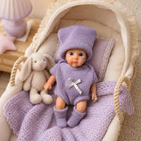 Poupée Reborn en Silicone Solide de 6 Pouces avec Pull Tricoté, Jouet Compagnon pour Enfants, Cadeau pour Filles