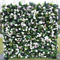 Mur de fleurs 3D intégral 8*8 pieds, événement de mariage, tissu de plante verte, rouleau de mur de fleurs, décoration de mariage, fleurs