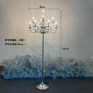 وصل حديثًا حامل شموع معدني طويل متوهج لحفلات الزفاف عالية الجودة مصابيح طريق ليد حامل مسرح الزفاف خلفية زخارف ديكورية - Product Image 5