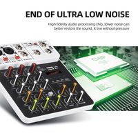 Console de mixage audio numérique portable professionnelle 4 canaux avec effets DSP, fonction d'annulation du bruit, USB, DJ, PC, Debra V4