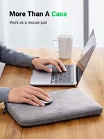 Étui pour ordinateur portable UGREEN 13,3 pouces en cuir suédé PU, housse rembourrée douce avec fermeture éclair, résistante à l'eau, sac de protection pour Macbook iPad