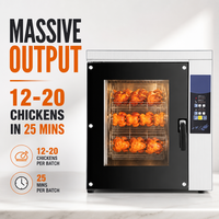 Nouvel équipement de boulangerie professionnel pour restaurants et hôtels, four à poulet rôtissoire de table, grande capacité, automatique, rotatif, en acier inoxydable