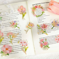 50 autocollants PET par paquet, série Starry Flower Charm, autocollants décoratifs rétro pour carnets et albums DIY sur le thème des plantes et des fleurs